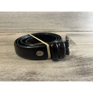 Nautica‎ Black Top Grain Cowhide Belt Sz 40 1-1/8" Wide SilverTone Buckle